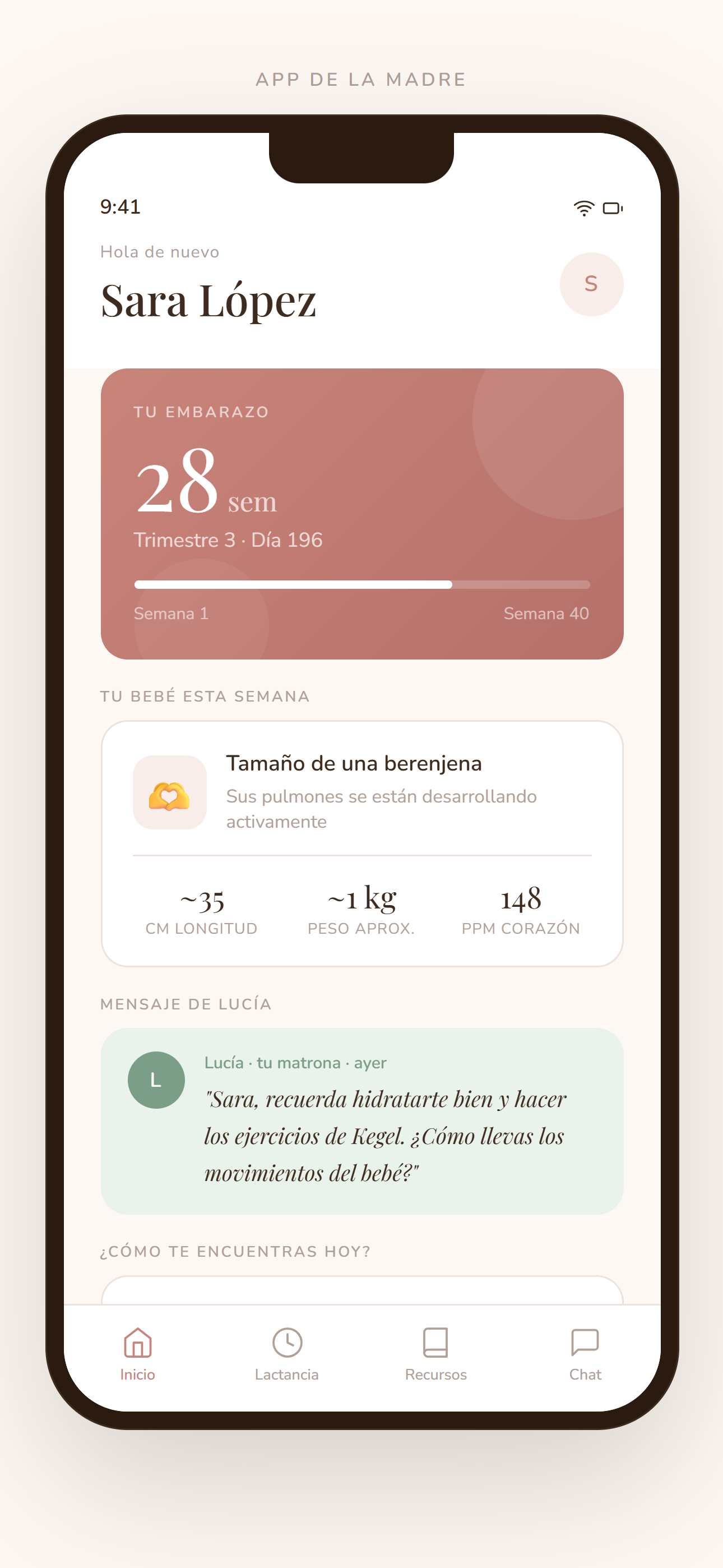 Matrona app, inicio
