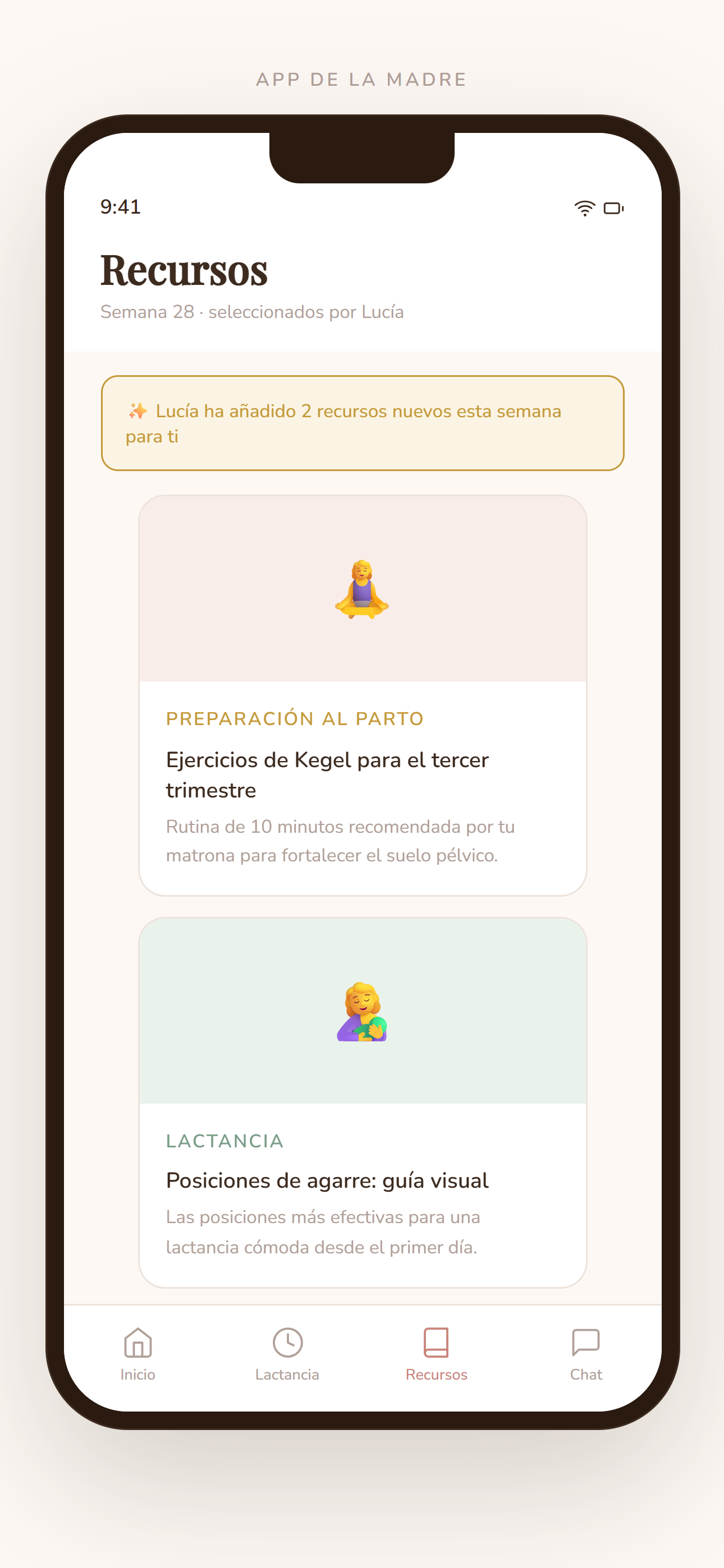 Matrona app, recursos