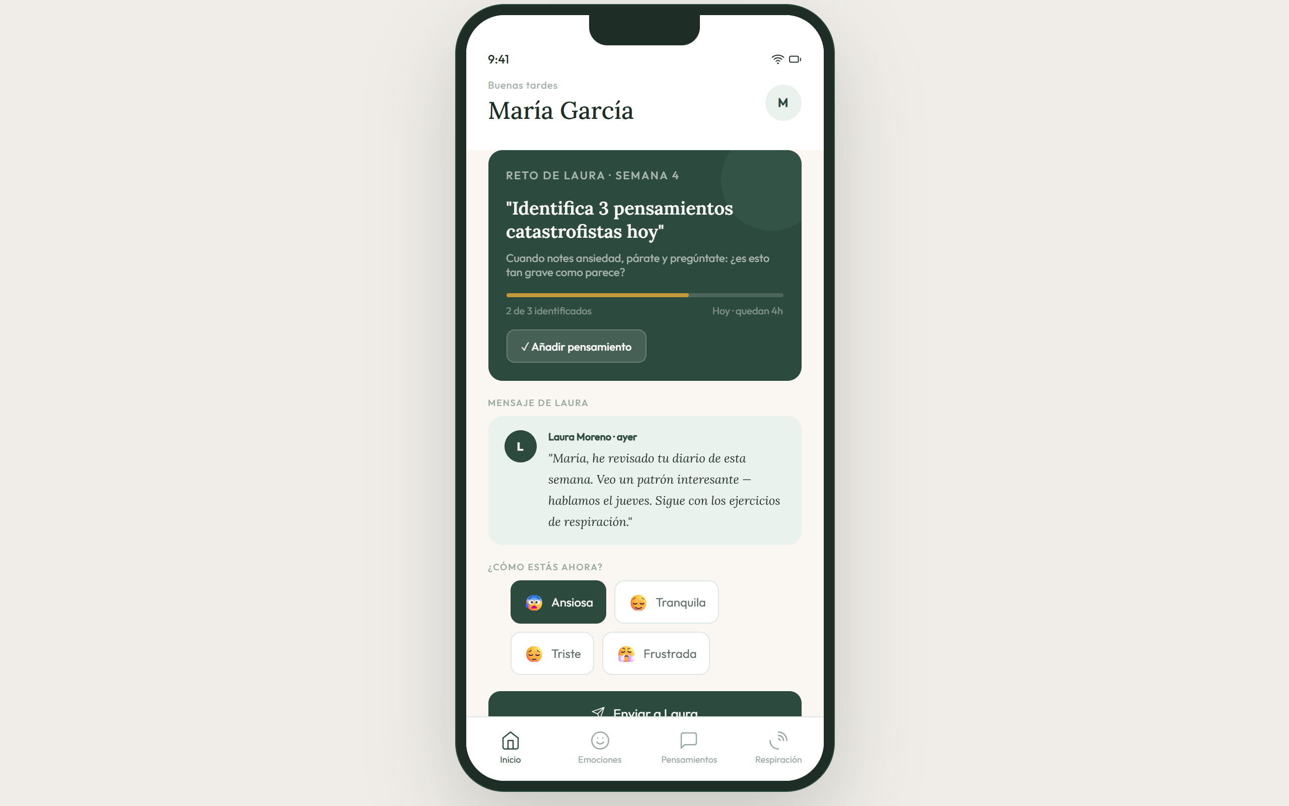 Psicóloga app terapéutica