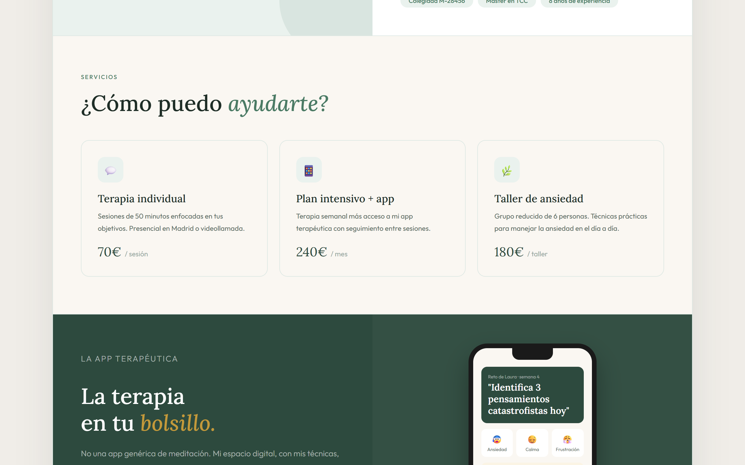 Psicóloga web, servicios