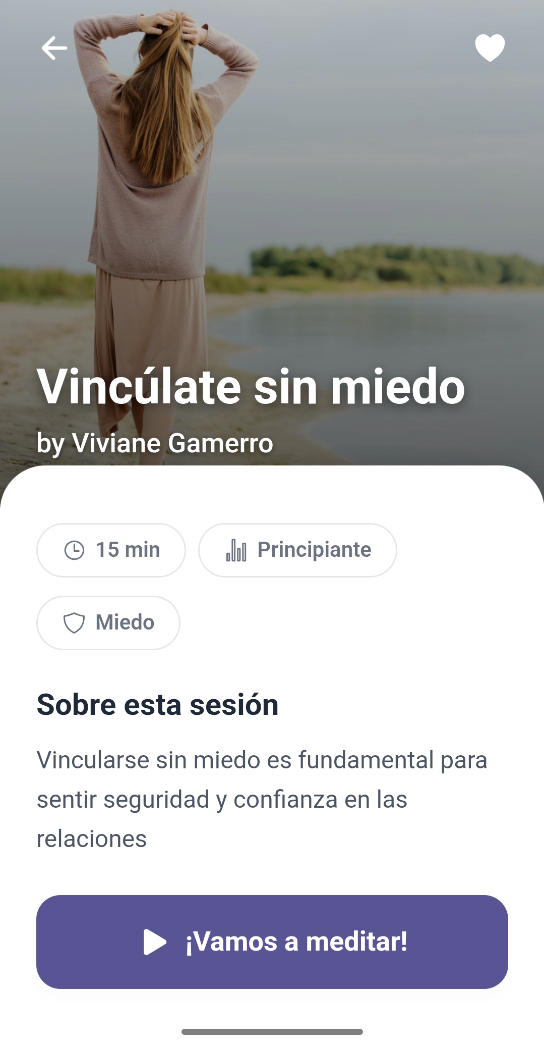 Tinnitus Calm, detalle de meditación