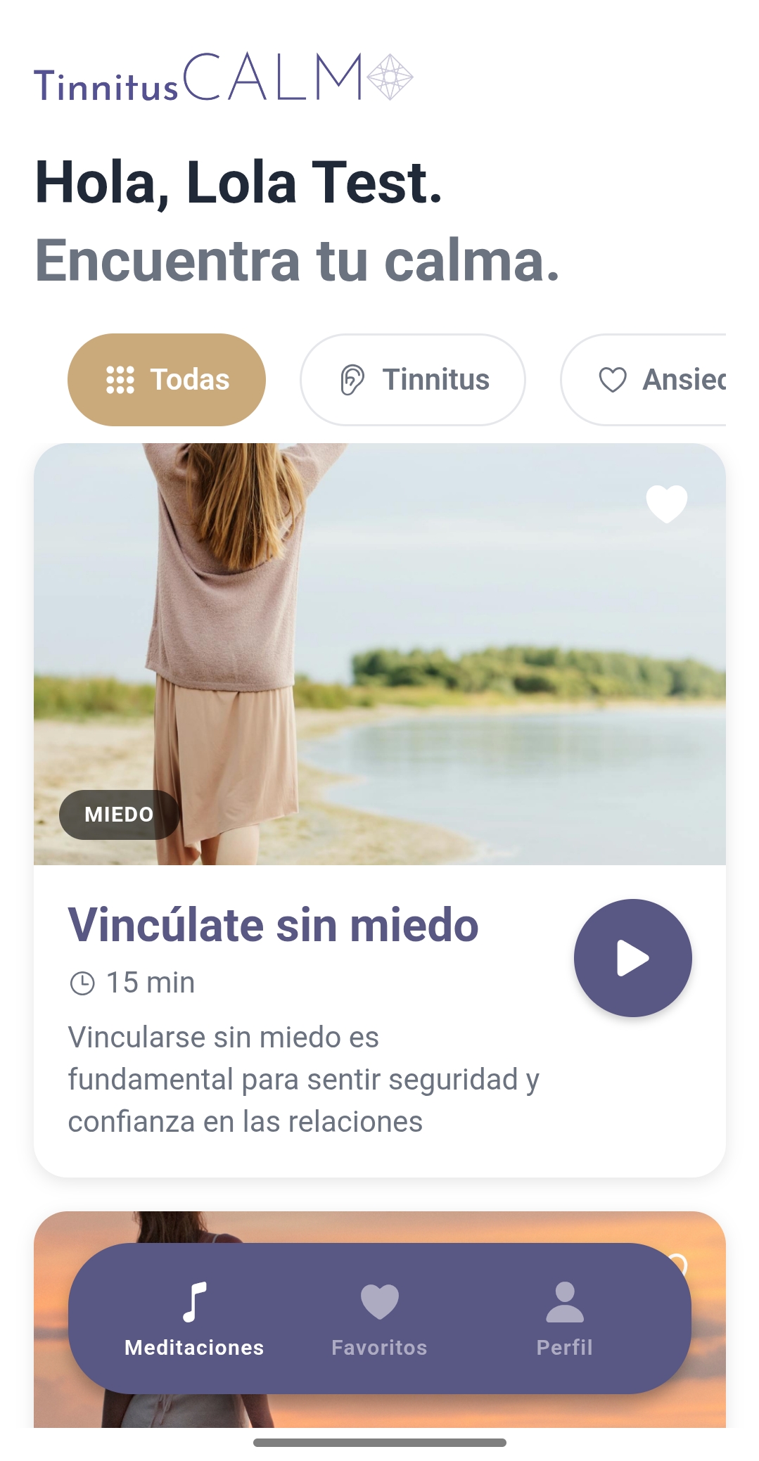 Tinnitus Calm, categorías